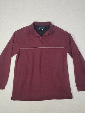 Architect Men’s Long Sleeve Polo Shirt - Burgundy